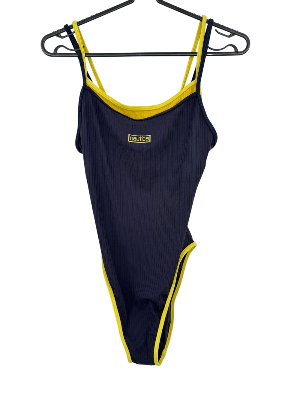 Vintage Nautica High Cut Ribbed One Piece Swimsuit 10